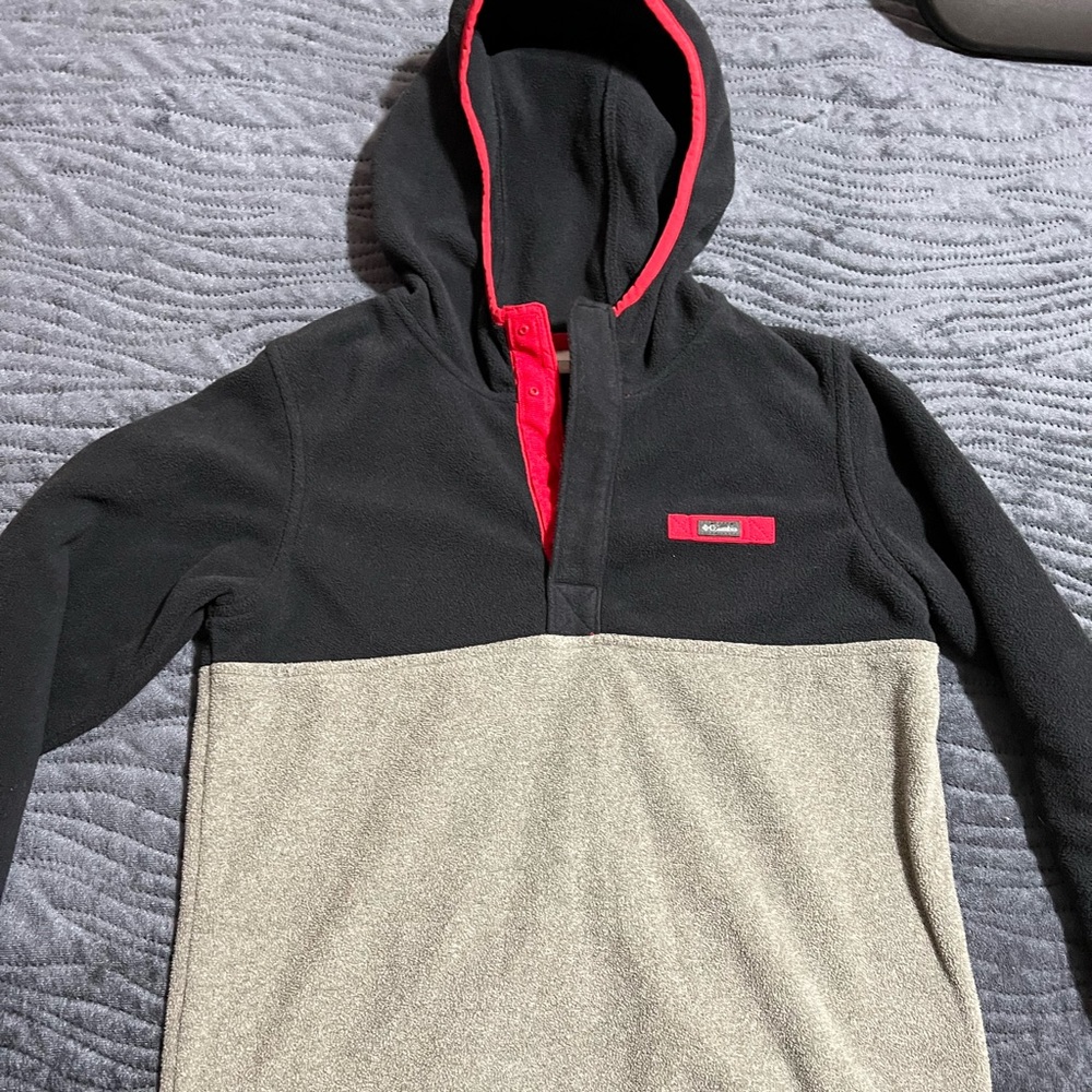Columbia pull over jacket. Youth large. Navy and grey